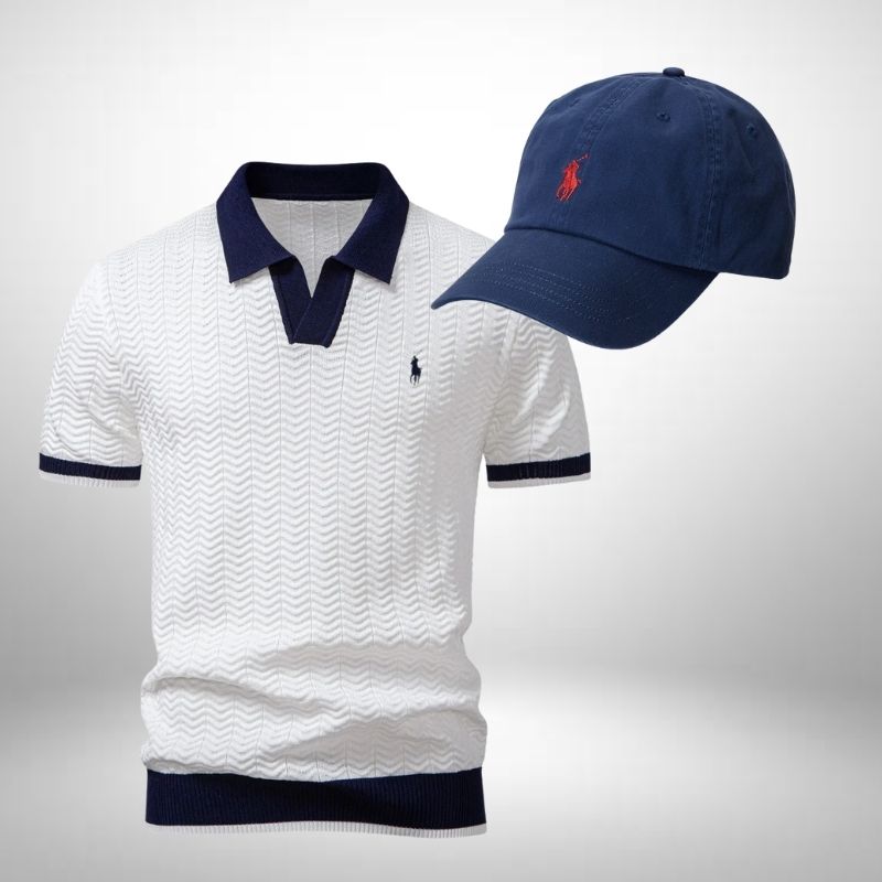 Ralph Lauren Set – Texturiertes Poloshirt & Cap für Herren